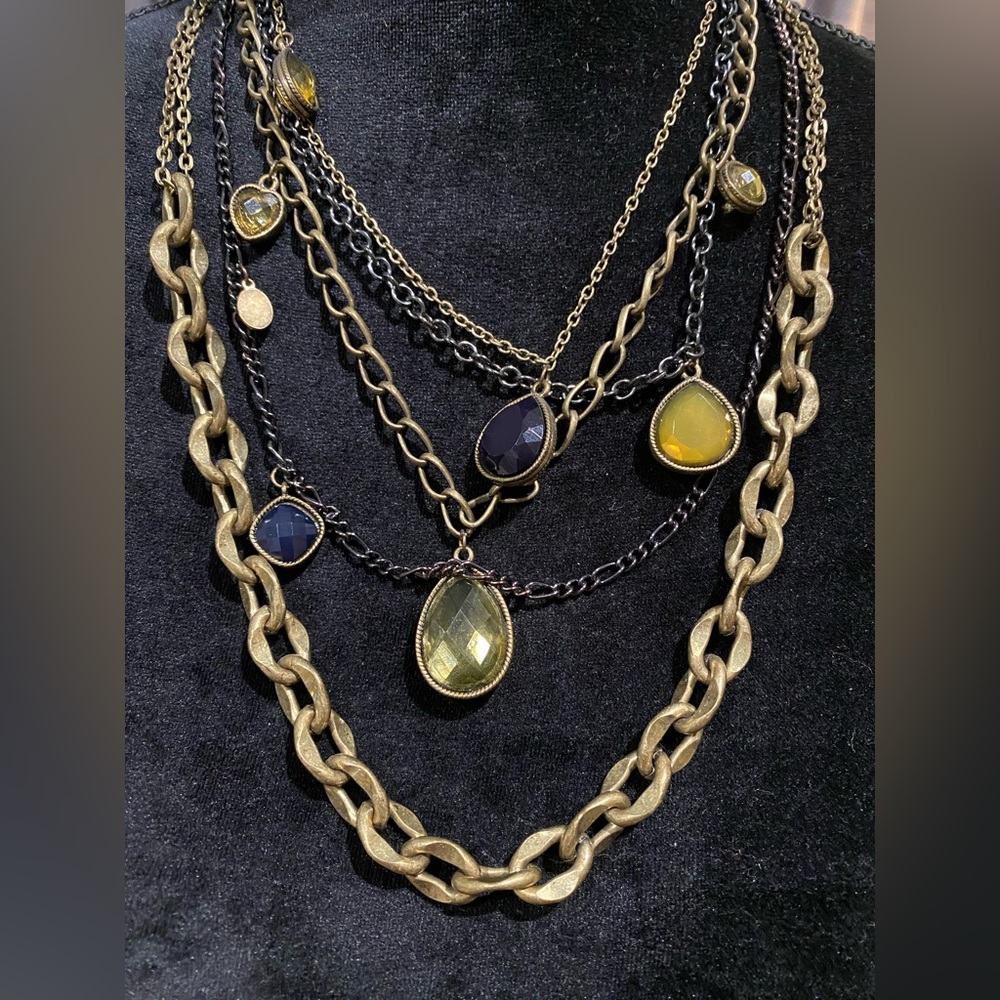 Gently Worn, Vintage Statement Multi-Layer Chain … - image 2